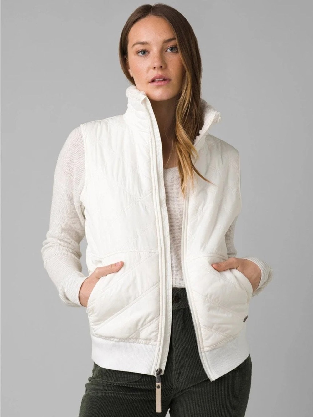 Prana Esla Vest Women’s‎ Size Medium Cream Bone Plush